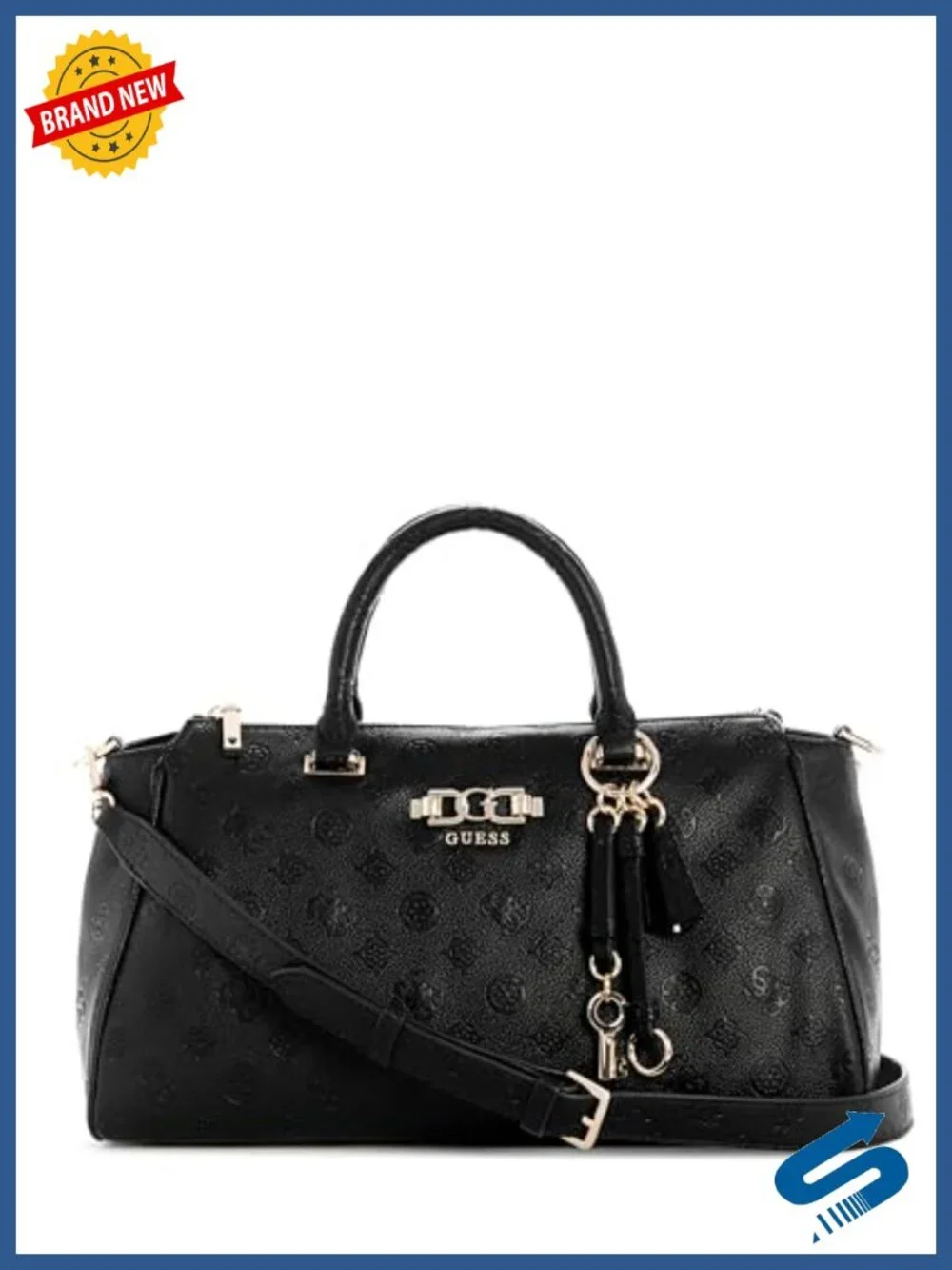 Large Box Satchel with Gold Hardware - Crossbody Satchel Bag